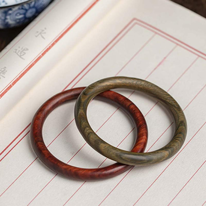 Buddha Stones Tibetan Small Leaf Red Sandalwood Ebony Green Sandalwood Protection Bracelet Bangle Bracelet BS 24