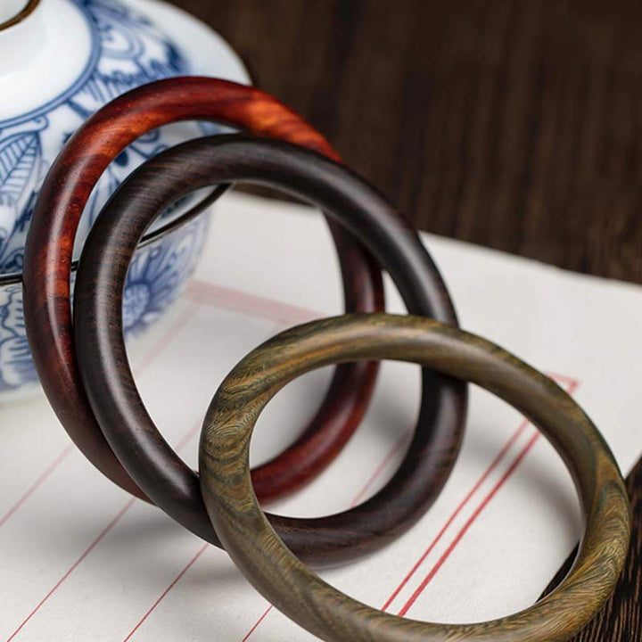 Buddha Stones Tibetan Small Leaf Red Sandalwood Ebony Green Sandalwood Protection Bracelet Bangle Bracelet BS 1
