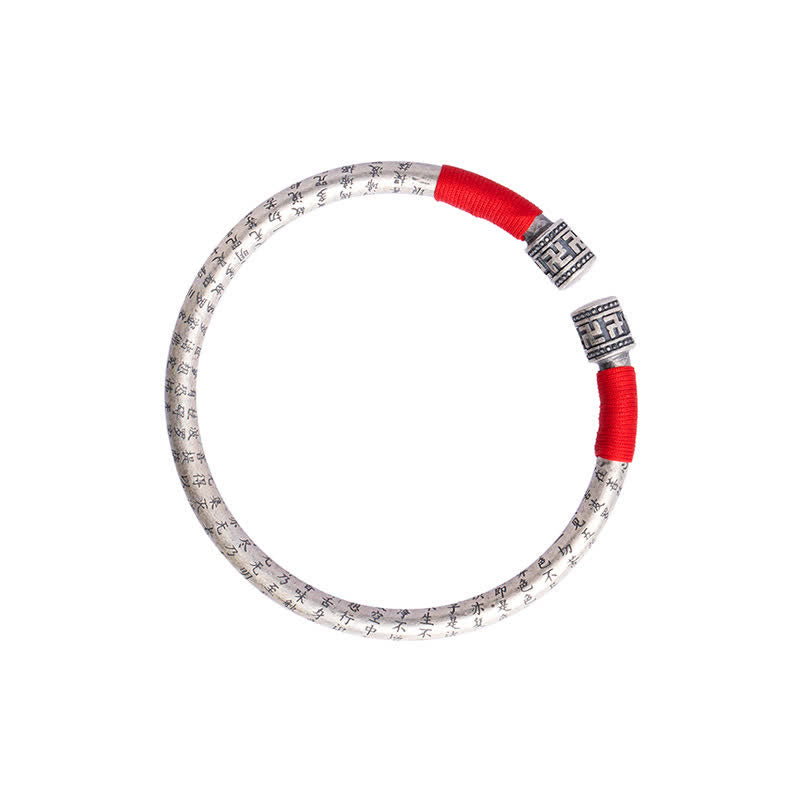 Tibetan mantra red string bangle — view 11
