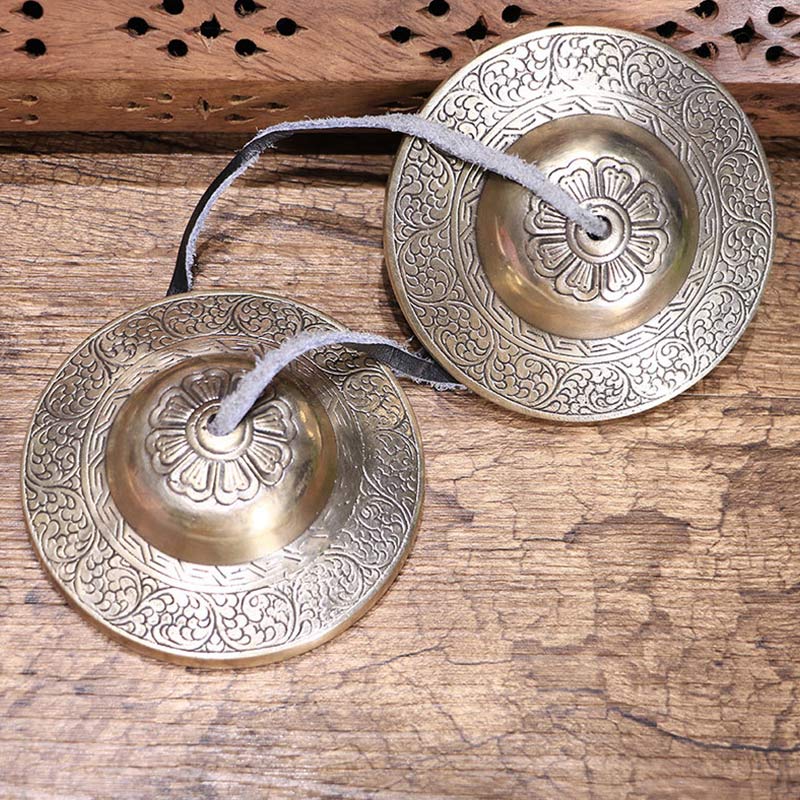 Buddha Stones Tibetan Tingsha Bell Auspicious Cloud Six True Words Copper Wealth Decoration Buddhist Supplies BS main