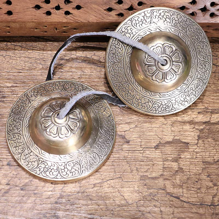Buddha Stones Tibetan Tingsha Bell Auspicious Cloud Six True Words Copper Wealth Decoration Buddhist Supplies BS main