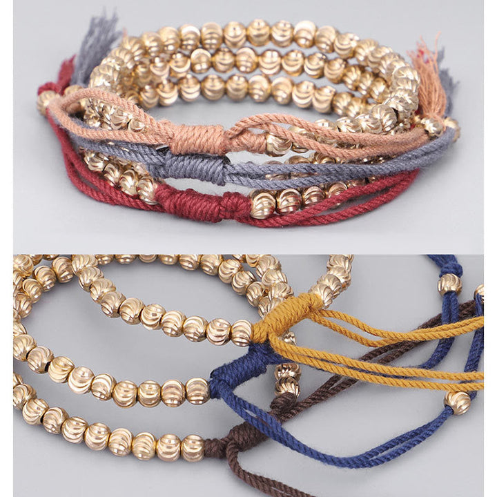 Buddha Stones Tibetan Handmade Copper Bead Luck String Bracelet Bracelet BS 12