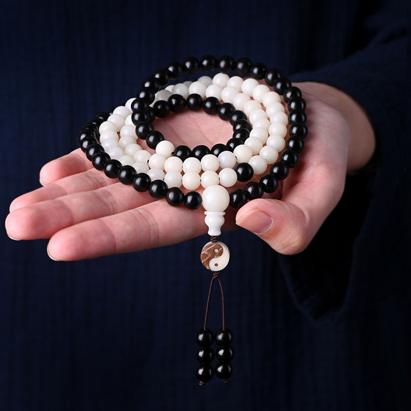 Ebony Yin-Yang Mala Necklace — main product view