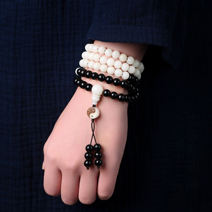 Ebony Yin-Yang Mala Necklace — product view 2