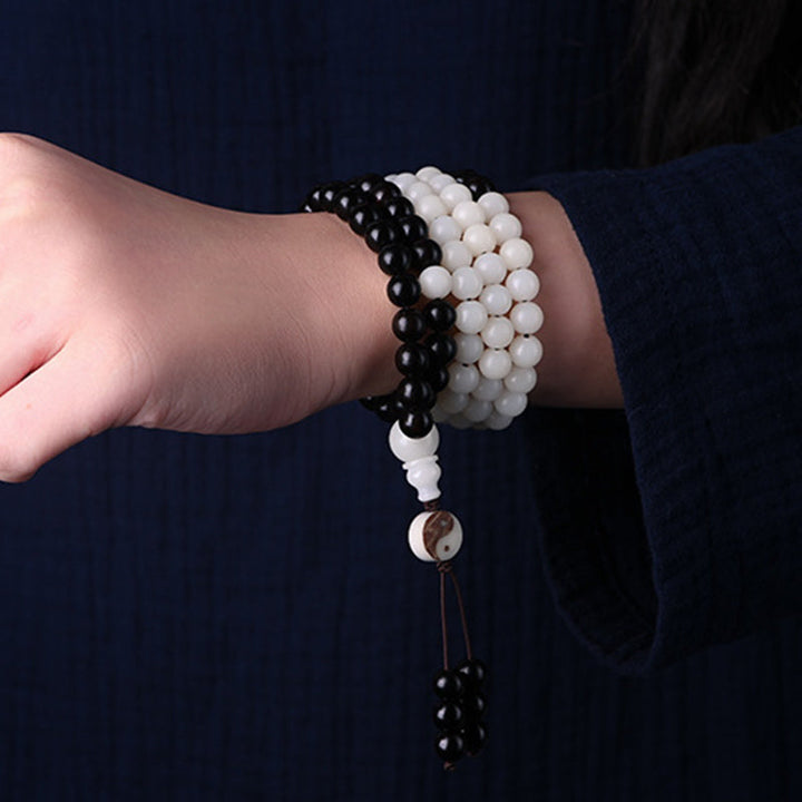 Ebony Yin-Yang Mala Necklace — product view 3