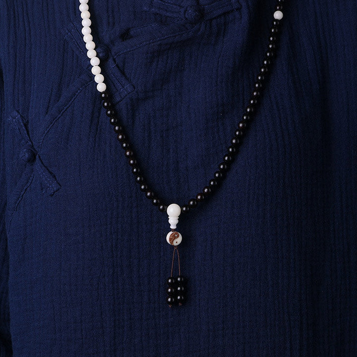 Ebony Yin-Yang Mala Necklace — product view 4