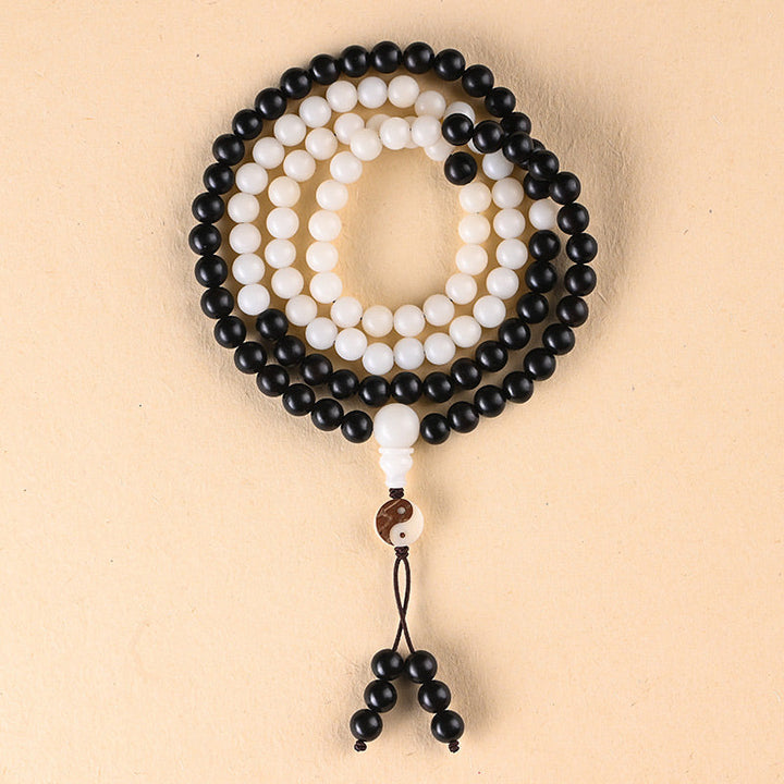 Ebony Yin-Yang Mala Necklace — product view 5