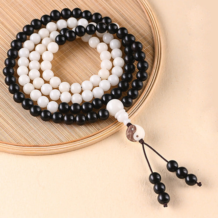 Ebony Yin-Yang Mala Necklace — product view 6
