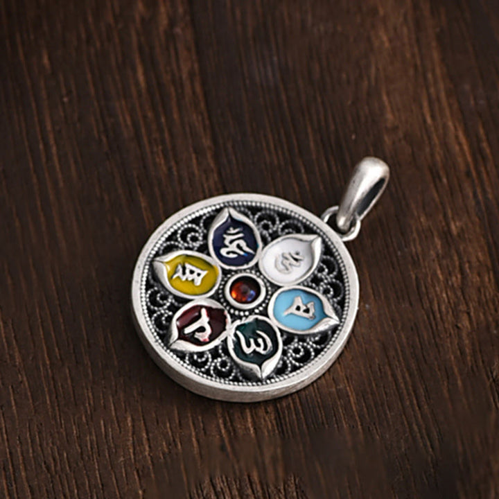 Buddha Stones Tibetan Om Mani Padme Hum Purity Necklace Pendant Necklaces & Pendants BS 6