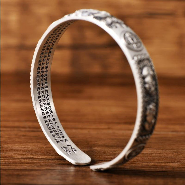 Tibetan Pixiu motif coin bangle — view 5