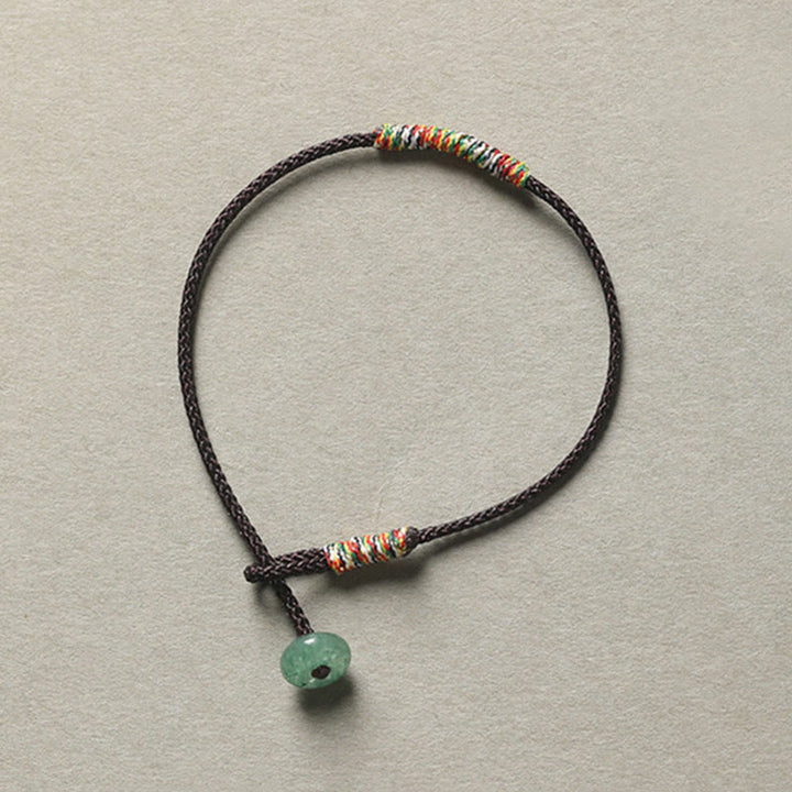 Handwoven green aventurine cord bracelet — view 10