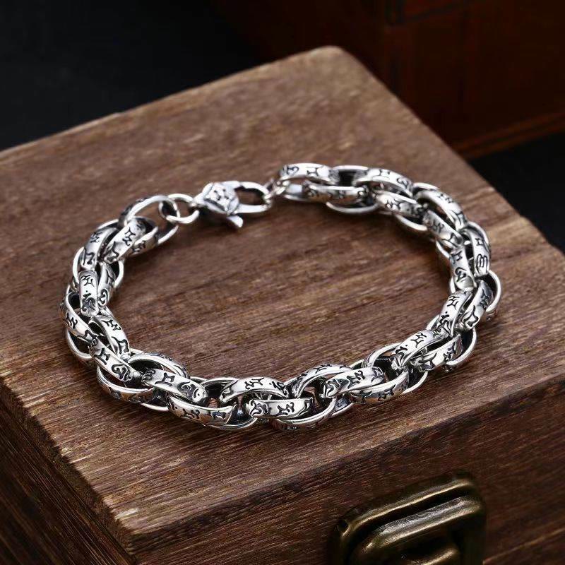Tibetan copper mantra buckle bracelet — view 1