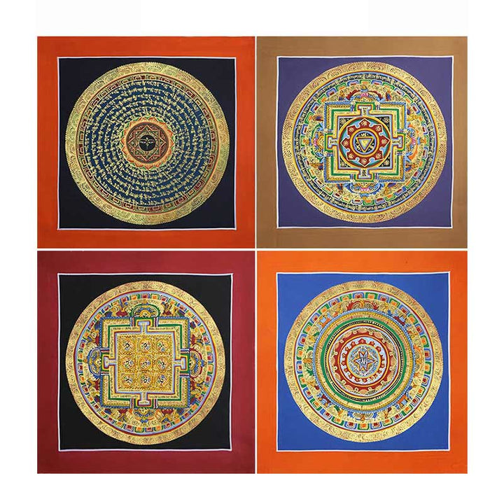 Buddha Stones Tibetan Handmade Thangka Painting Spiritual Blessing Blind Box Random Color Pattern Tibetan Thangka BS 18