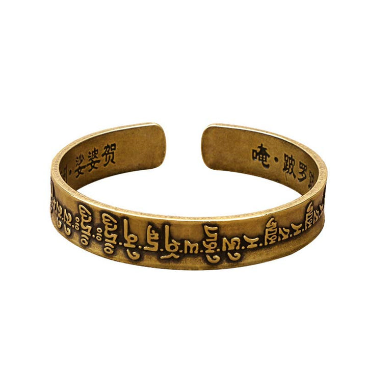 Buddhastoneshop Tibetan Sanskrit Copper Healing Bracelet Bangle