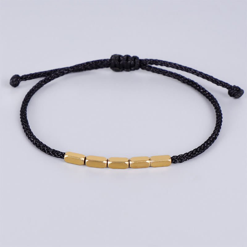Copper bead braided cord bracelet — view 6