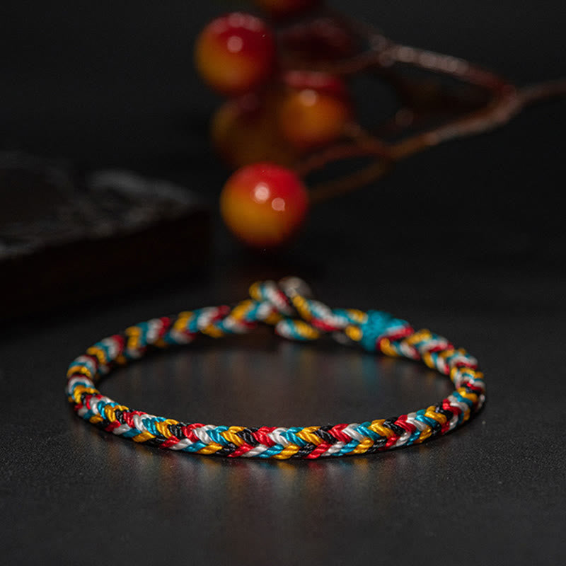Handwoven five-color thread bracelet — view 9