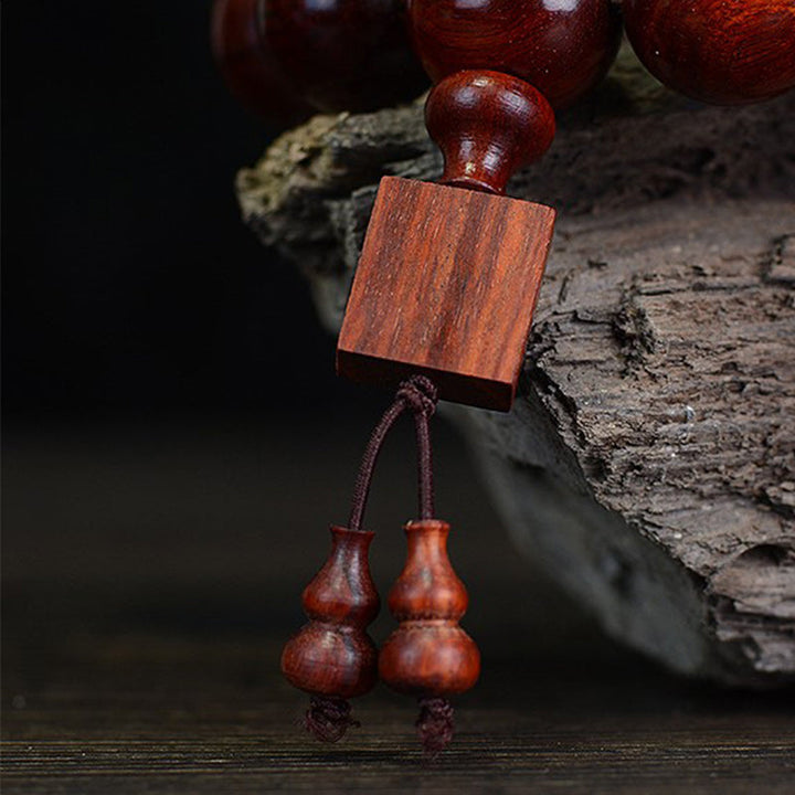 Red sandalwood and rosewood bead bracelet — view 4