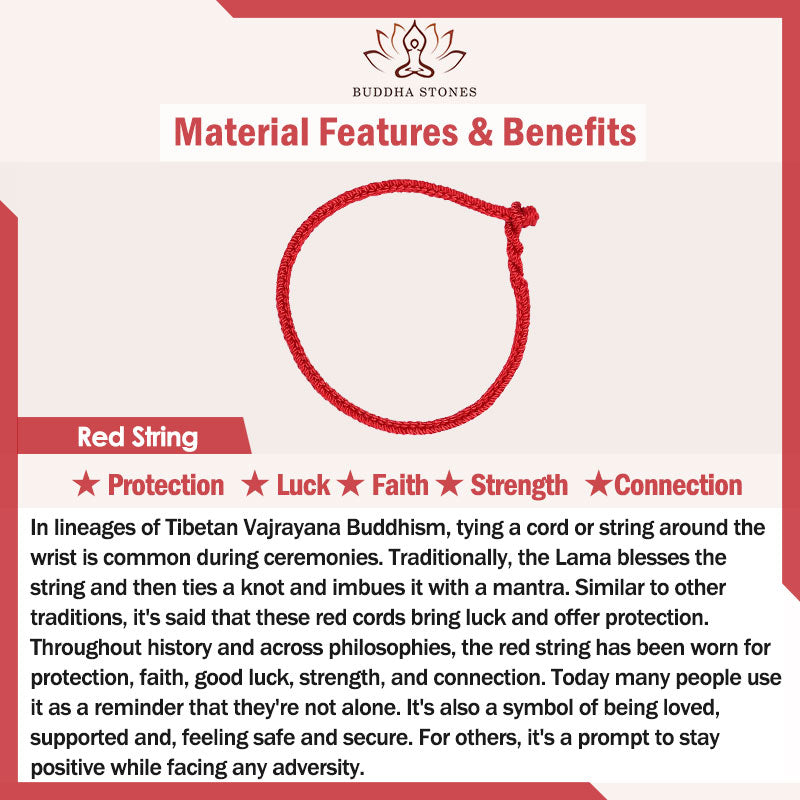 Handmade Alloy Heart Sutra Protection Strength Rope Bracelet Anklet