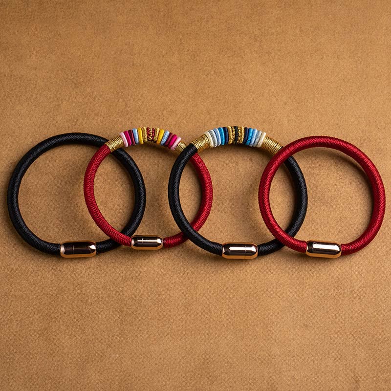 Buddha Stones Tibetan Handmade King Kong Knot Protection Magnetic Buckle Braided Bracelet Bracelet BS 2