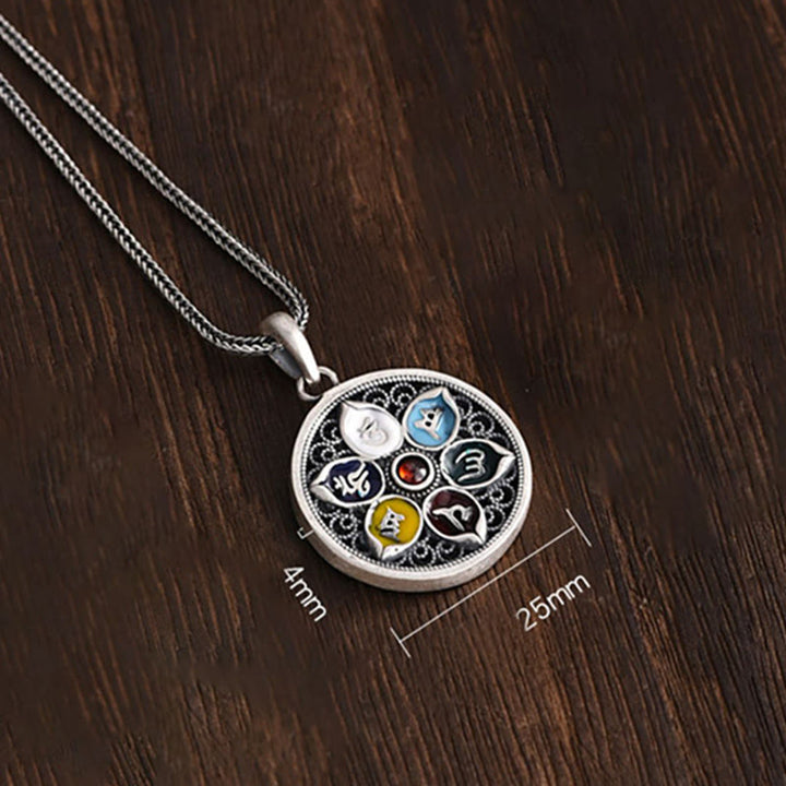 Buddha Stones Tibetan Om Mani Padme Hum Purity Necklace Pendant Necklaces & Pendants BS 7
