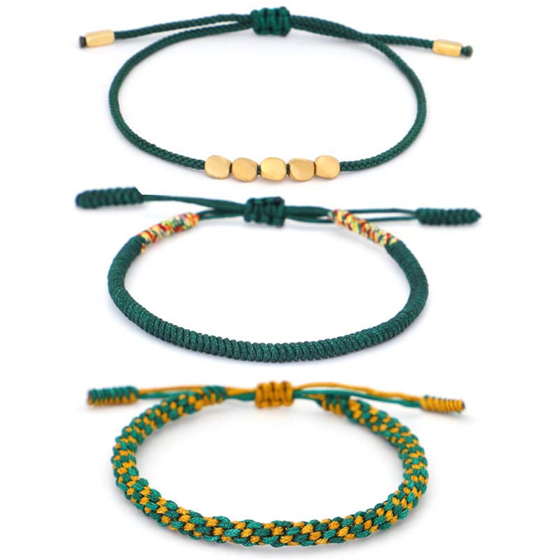 Three-piece copper bead cord bracelet set — view 13