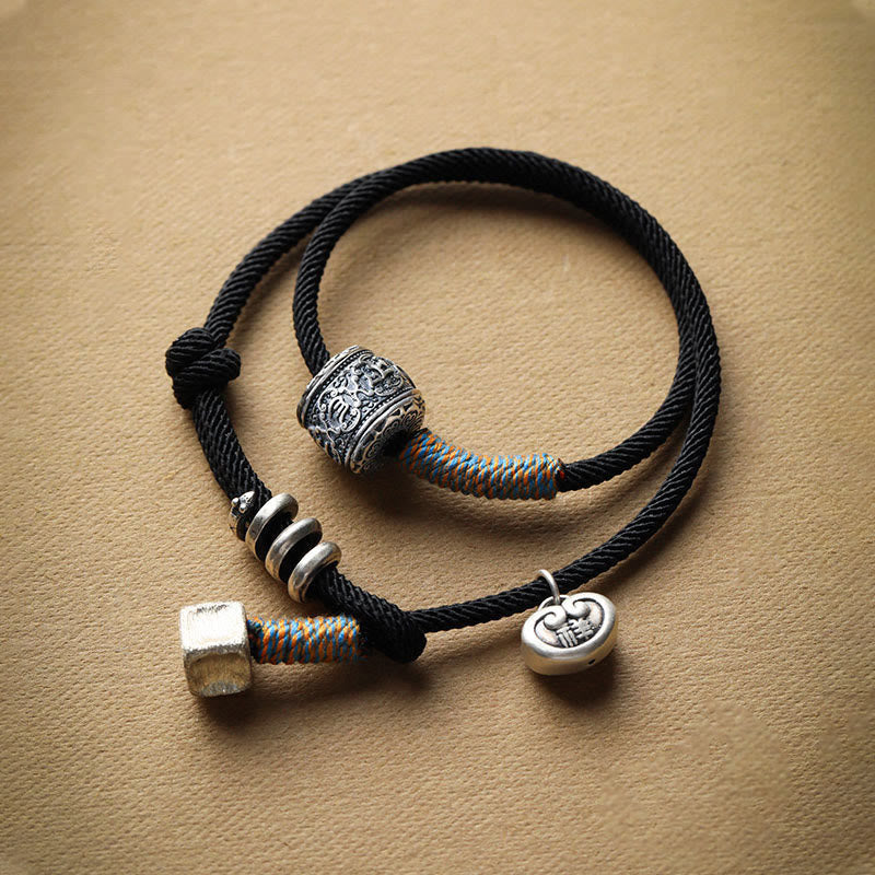 Om Mani Padme Hum double-wrap cord bracelet — view 8