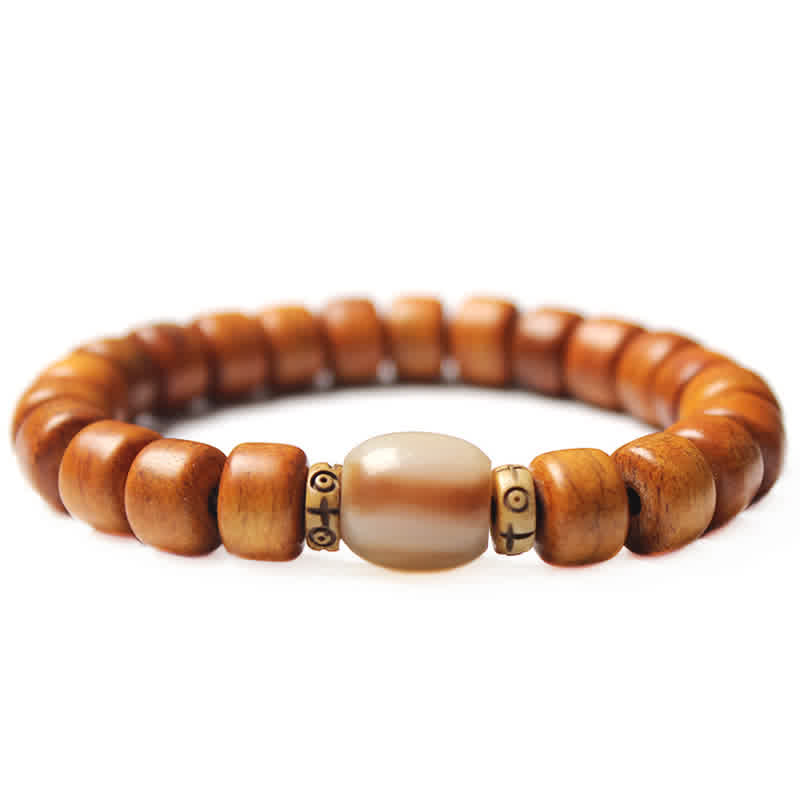 Buddha Stones Tibetan Bone Beads Om Mani Padme Hum Strength Bracelet