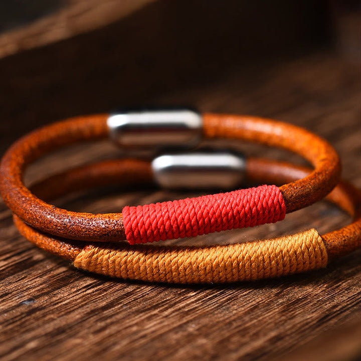 Five-element leather buckle bracelet — view 15