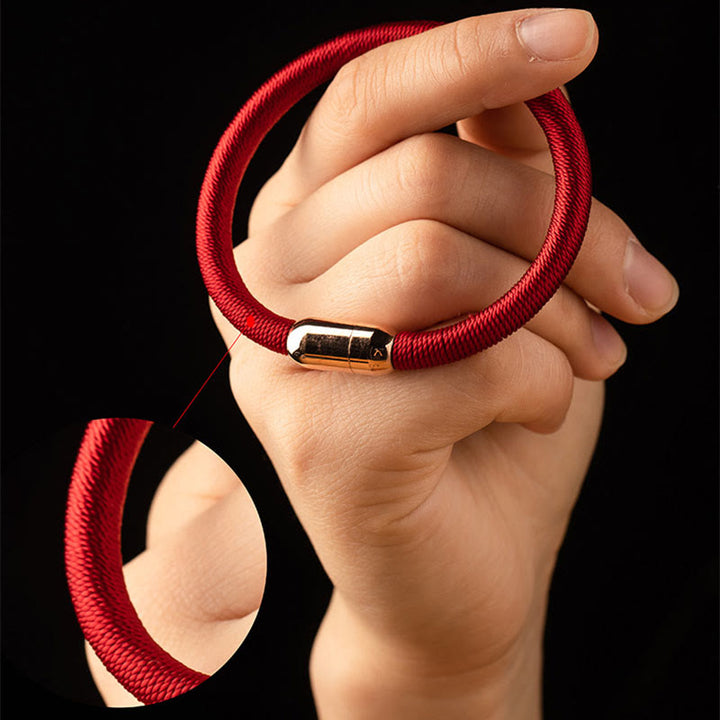Buddha Stones Tibetan Handmade King Kong Knot Protection Magnetic Buckle Braided Bracelet Bracelet BS 17
