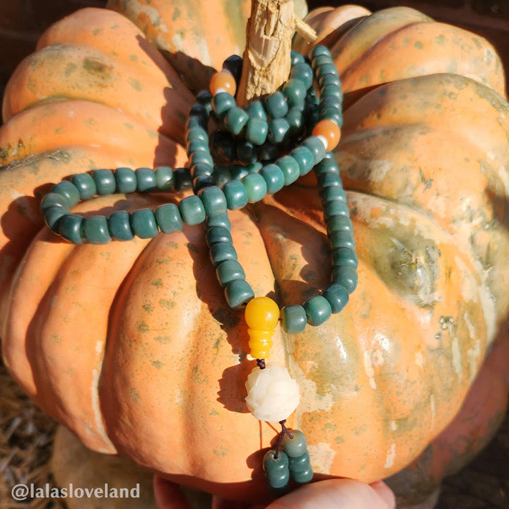 Buddha Stones Lotus Cyan Bodhi Seed Success Bracelet Mala Bracelet BS 2