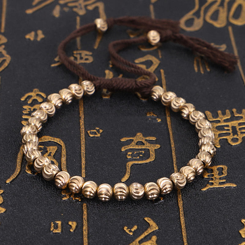 Buddha Stones Tibetan Handmade Copper Bead Luck String Bracelet Bracelet BS 9