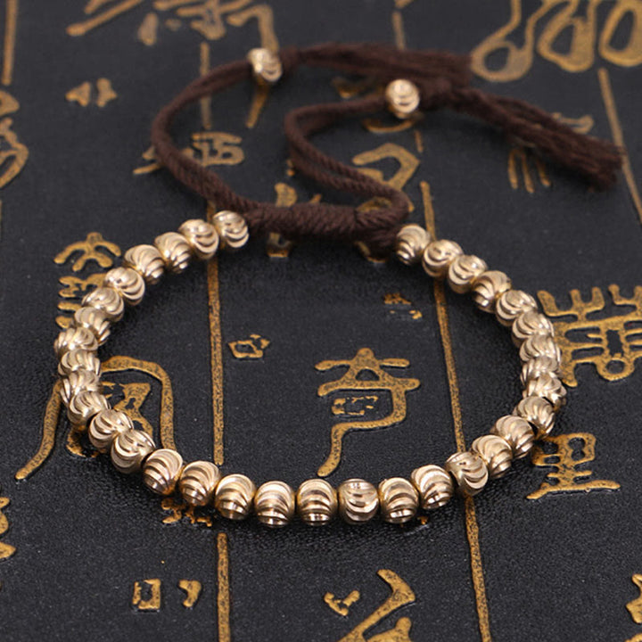 Buddha Stones Tibetan Handmade Copper Bead Luck String Bracelet Bracelet BS 9