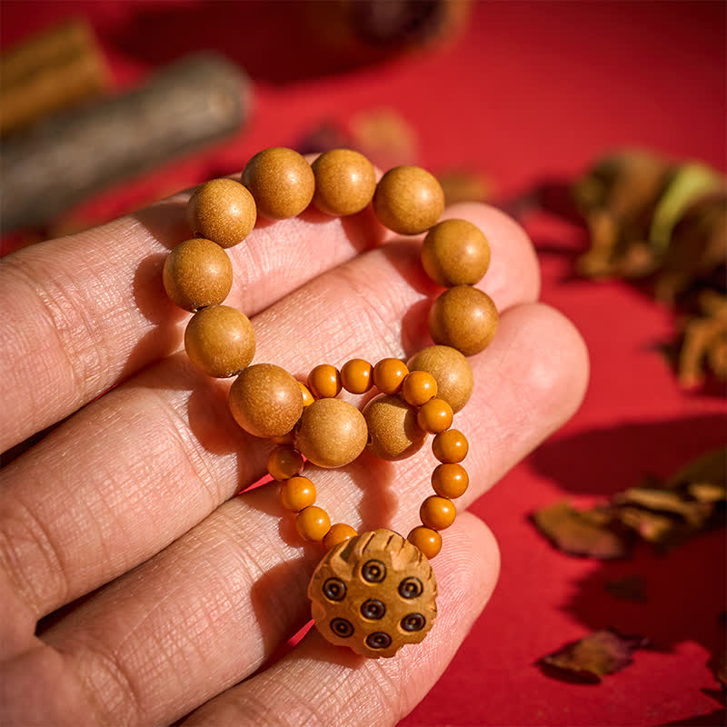 Green Sandalwood Lotus Pod Beads Tactile Meditation Beads — product view 9