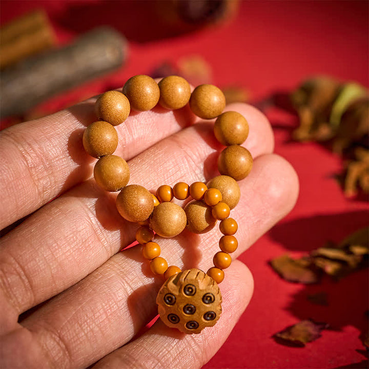 Green Sandalwood Lotus Pod Beads Tactile Meditation Beads — product view 9