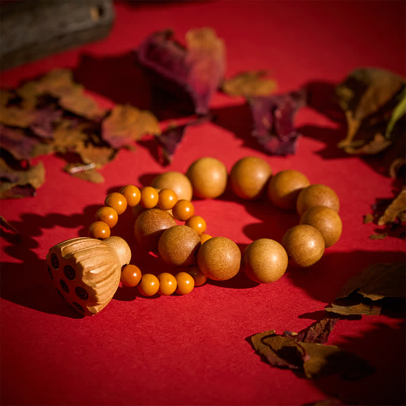 Green Sandalwood Lotus Pod Beads Tactile Meditation Beads — product view 11