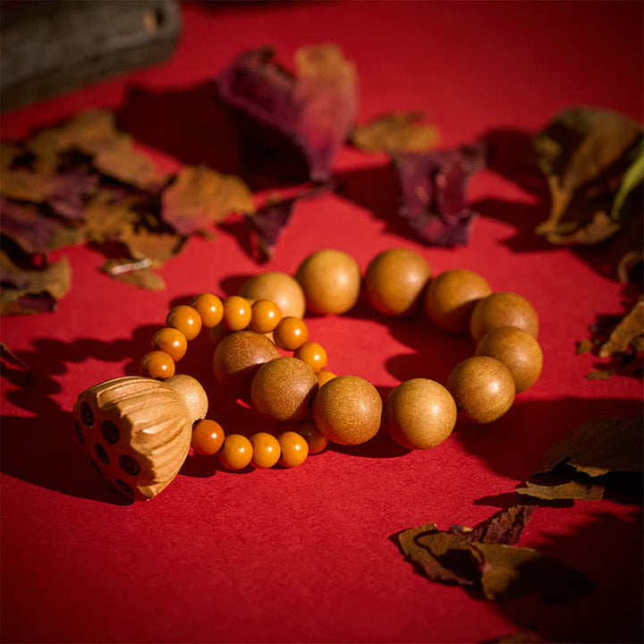 Green Sandalwood Lotus Pod Beads Tactile Meditation Beads — product view 11