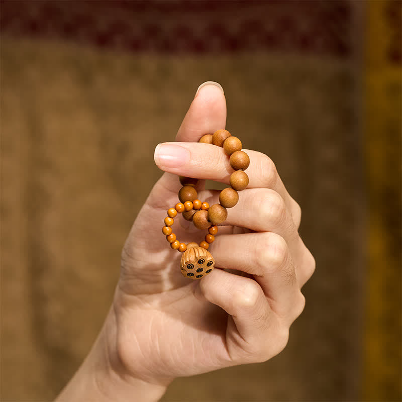 Green Sandalwood Lotus Pod Beads Tactile Meditation Beads — product view 13