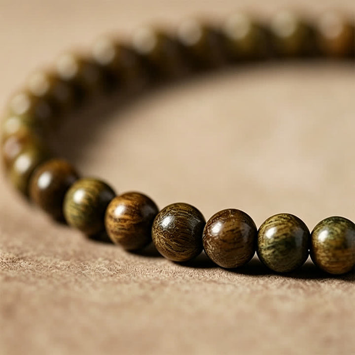 Green Sandalwood Hand-Woven Cat Retro Ethnic Wrist Mala — product view 13