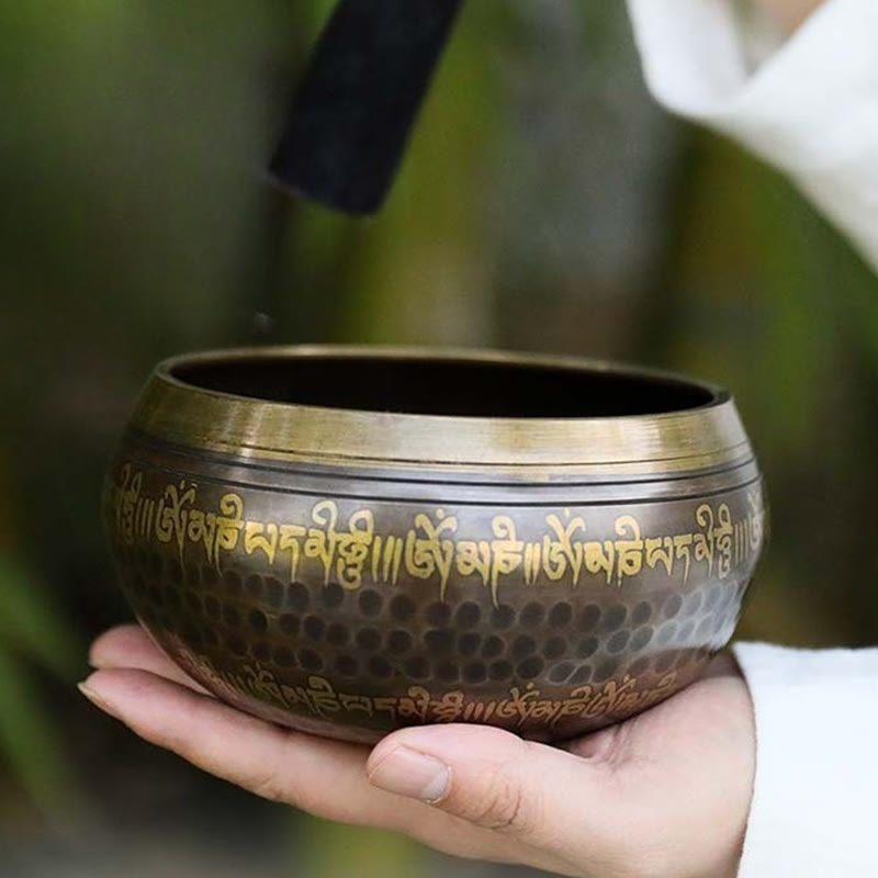 Scripture-Pattern Copper Singing Bowl Set — main product view