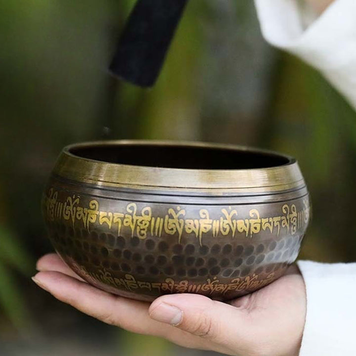 Scripture-Pattern Copper Singing Bowl Set — main product view
