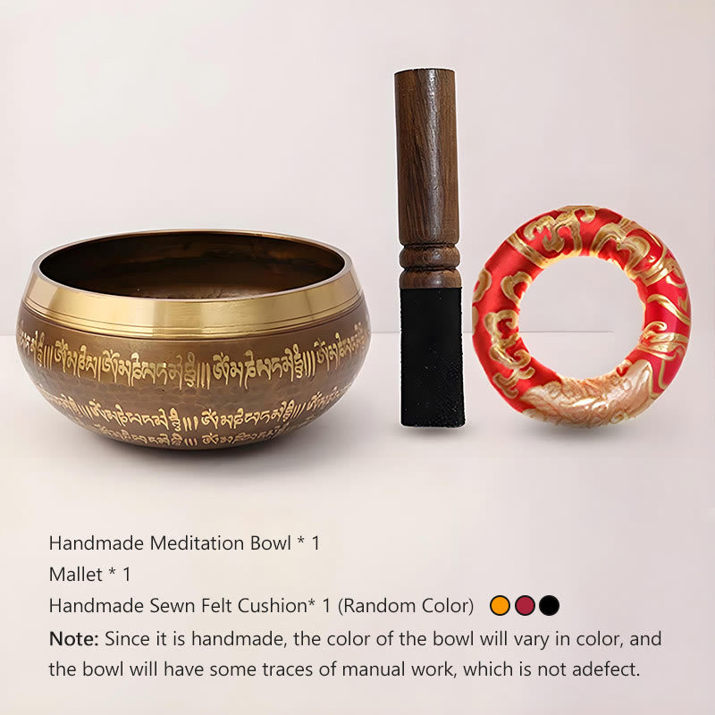 Scripture-Pattern Copper Singing Bowl Set — product view 2