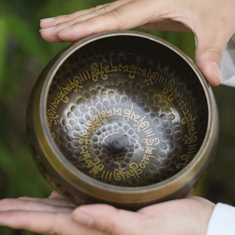 Scripture-Pattern Copper Singing Bowl Set — product view 3