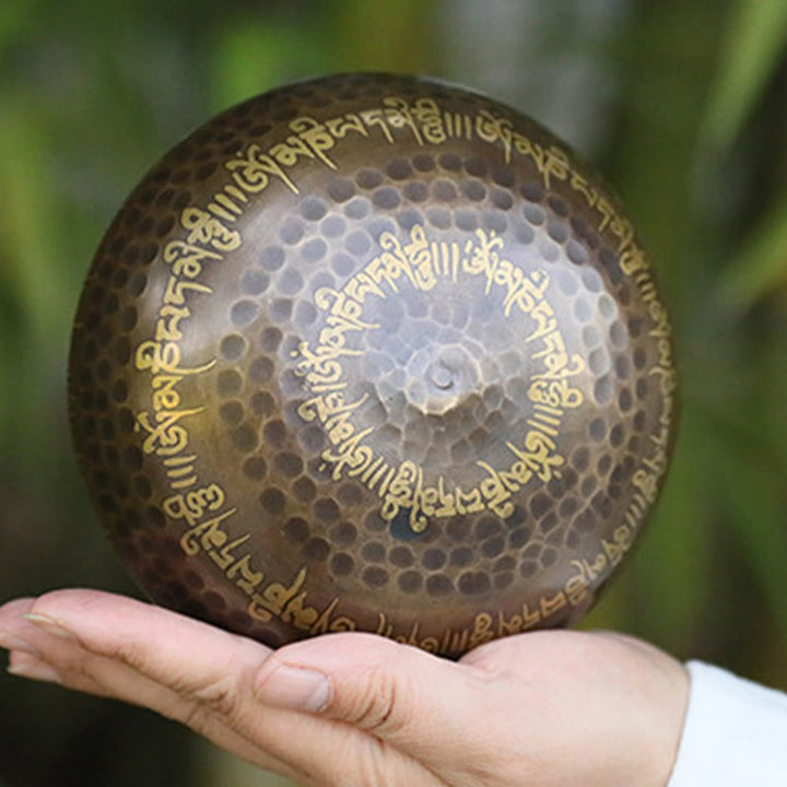 Scripture-Pattern Copper Singing Bowl Set — product view 4