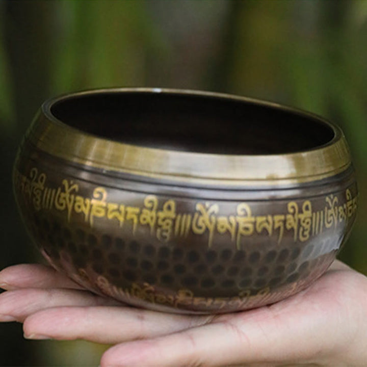 Scripture-Pattern Copper Singing Bowl Set — product view 5
