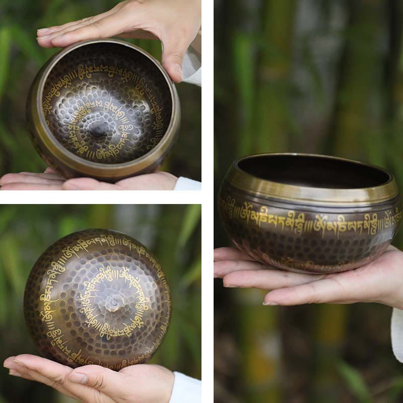 Scripture-Pattern Copper Singing Bowl Set — product view 7