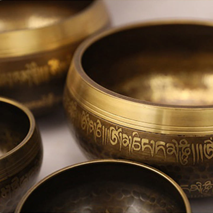 Scripture-Pattern Copper Singing Bowl Set — product view 10