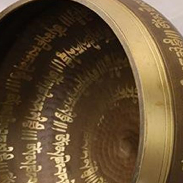 Scripture-Pattern Copper Singing Bowl Set — product view 11