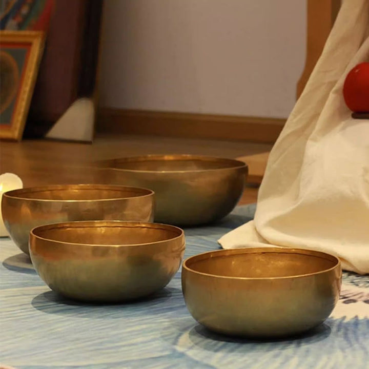 Nepal-Style Golden Copper Singing Bowl Set — product view 16