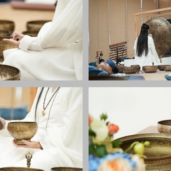 Nepal-Style Golden Copper Singing Bowl Set — product view 22
