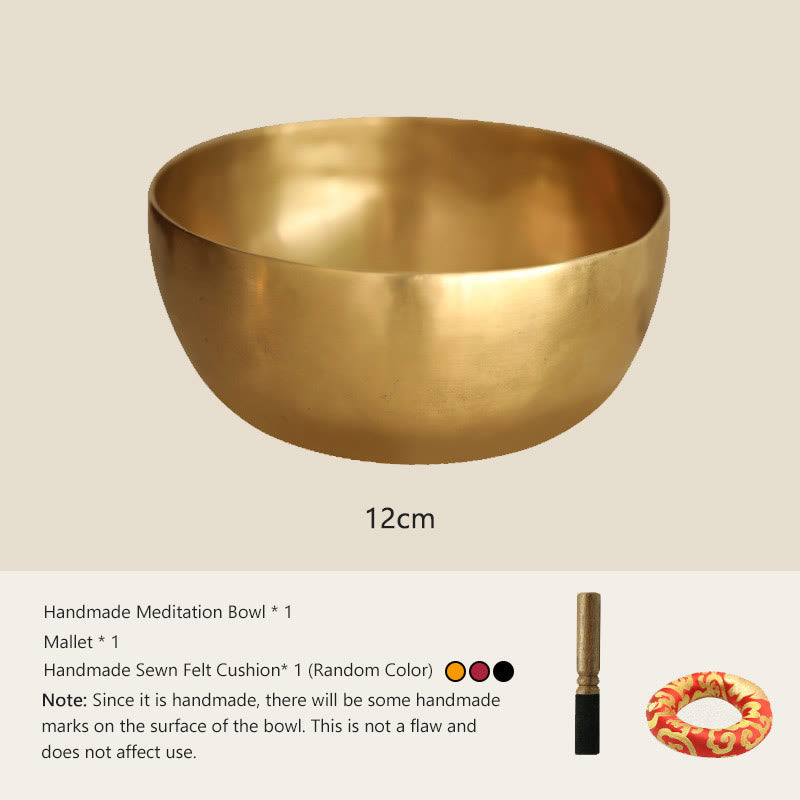 Nepal-Style Simple Golden Copper Singing Bowl Set — product view 4